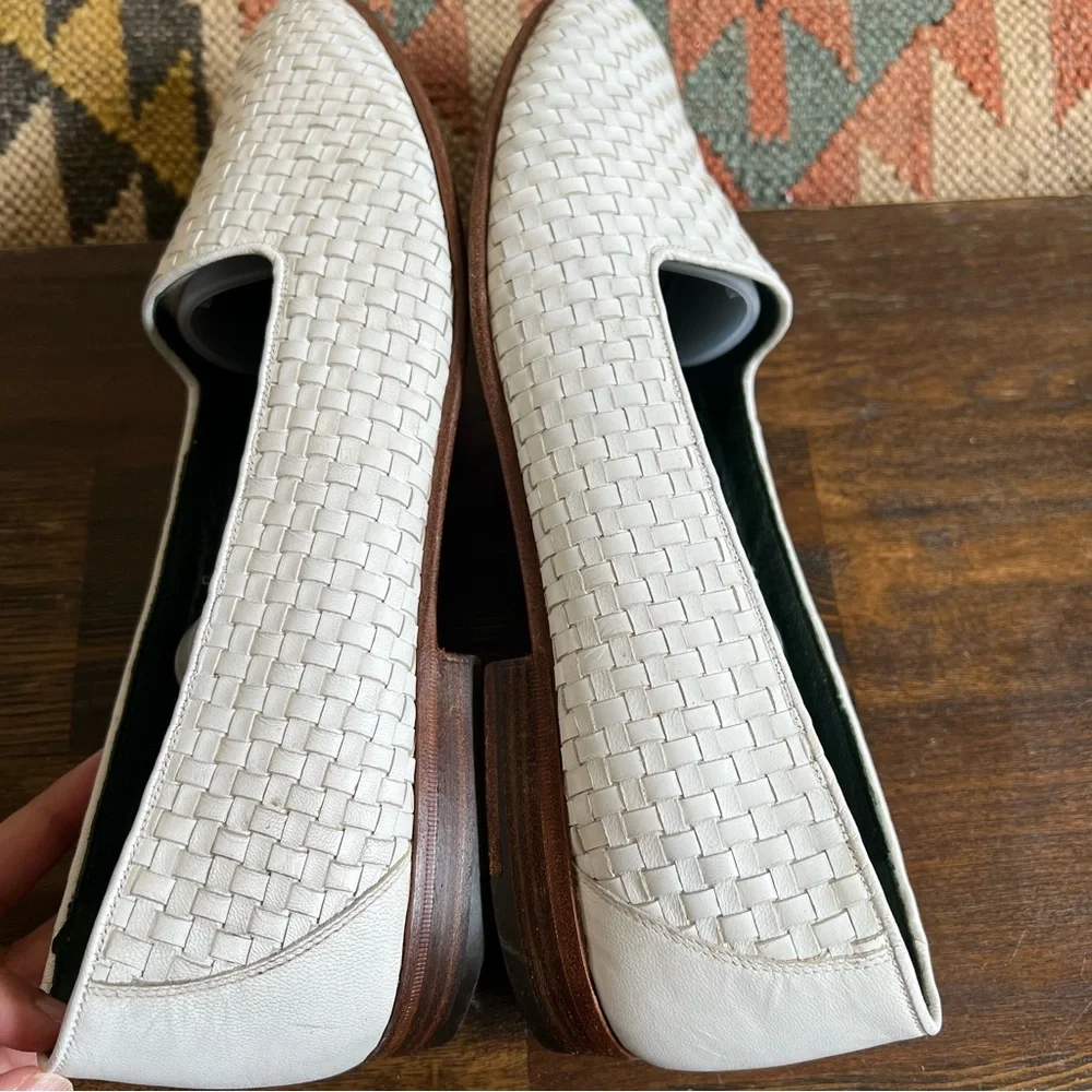 GUCCI Rare Vintage White Woven Leather Loafers IT/EU46.5 US13